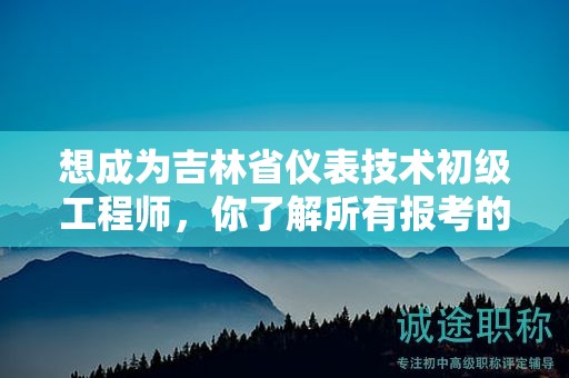 想成为吉林省仪表技术初级工程师，你了解所有报考的条件和要求吗？