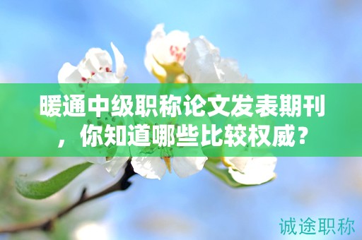 暖通中级职称论文发表期刊，你知道哪些比较权威？