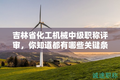 吉林省化工机械中级职称评审，你知道都有哪些关键条件吗？