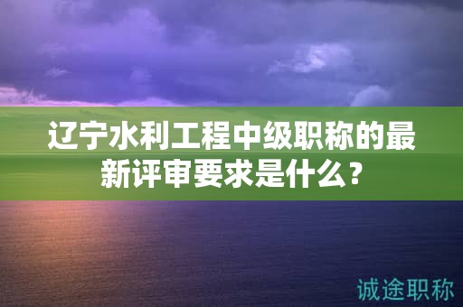 辽宁水利工程中级职称的最新评审要求是什么？