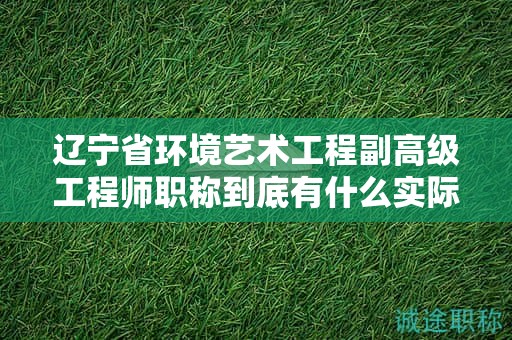 辽宁省环境艺术工程副高级工程师职称到底有什么实际用途，为何这么受欢迎？