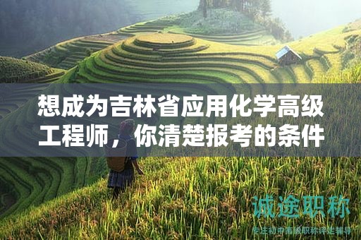想成为吉林省应用化学高级工程师，你清楚报考的条件和要求吗？