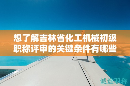 想了解吉林省化工机械初级职称评审的关键条件有哪些吗？