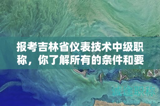 报考吉林省仪表技术中级职称，你了解所有的条件和要求吗？