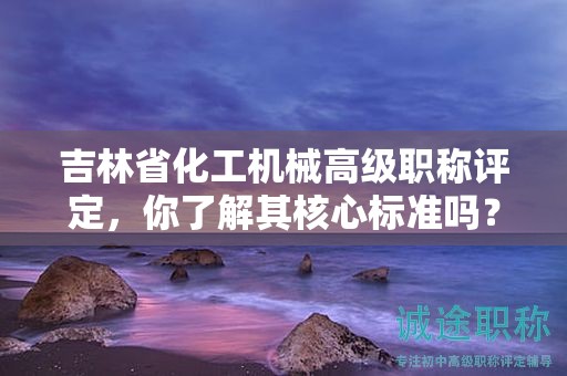 吉林省化工机械高级职称评定，你了解其核心标准吗？