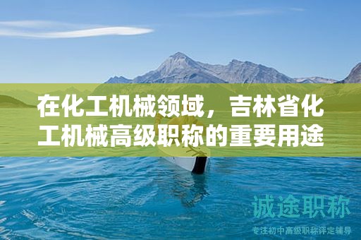 在化工机械领域，吉林省化工机械高级职称的重要用途是什么？
