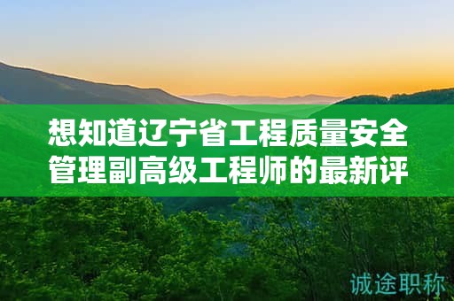 想知道辽宁省工程质量安全管理副高级工程师的最新评审要求吗？