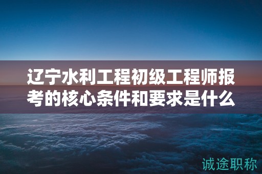 辽宁水利工程初级工程师报考的核心条件和要求是什么？