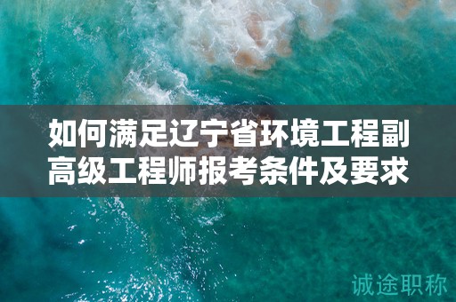 如何满足辽宁省环境工程副高级工程师报考条件及要求，确保报名成功？