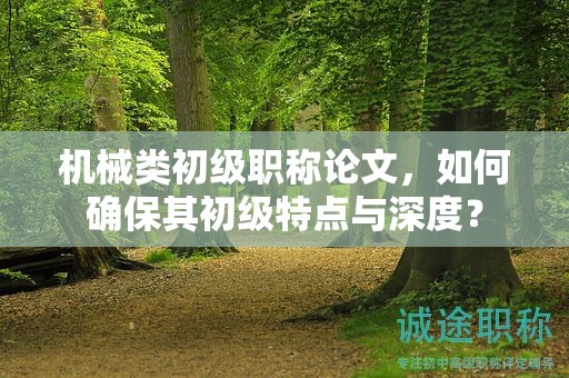 机械类初级职称论文，如何确保其初级特点与深度？