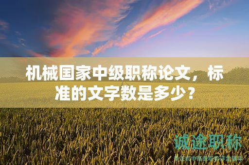 机械国家中级职称论文，标准的文字数是多少？