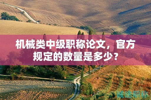 机械类中级职称论文，官方规定的数量是多少？