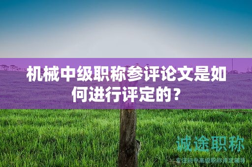 机械中级职称参评论文是如何进行评定的？