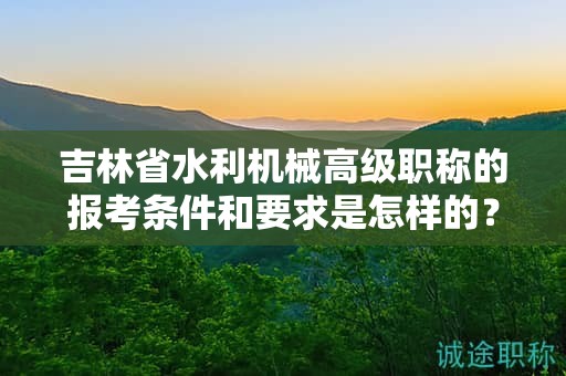 吉林省水利机械高级职称的报考条件和要求是怎样的？