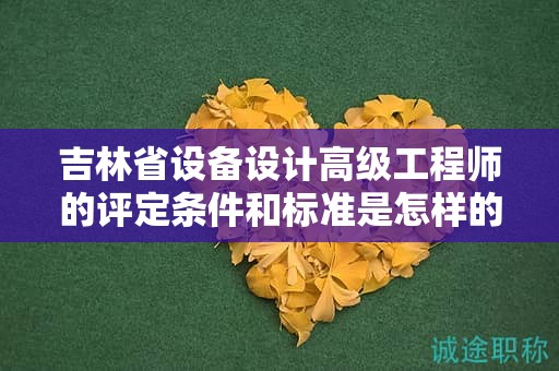 吉林省设备设计高级工程师的评定条件和标准是怎样的？