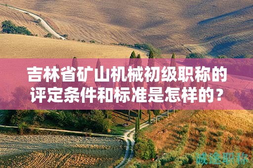 吉林省矿山机械初级职称的评定条件和标准是怎样的？