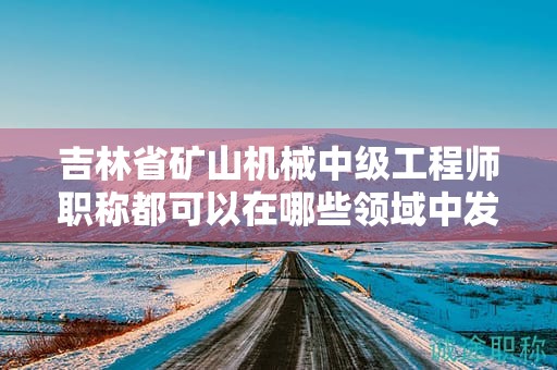 吉林省矿山机械中级工程师职称都可以在哪些领域中发挥作用？