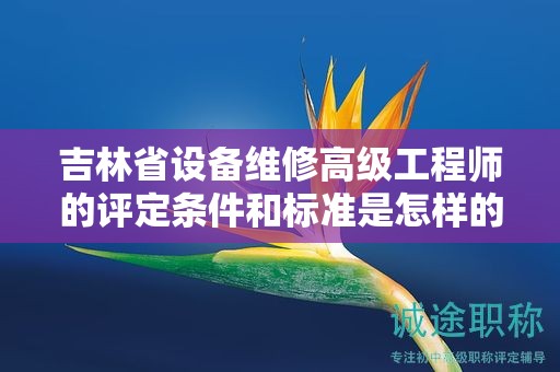 吉林省设备维修高级工程师的评定条件和标准是怎样的？