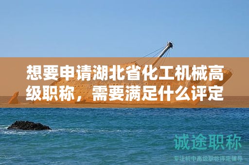 想要申请湖北省化工机械高级职称，需要满足什么评定条件和标准？