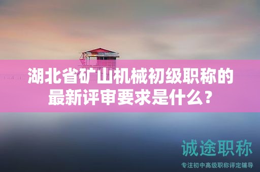 湖北省矿山机械初级职称的最新评审要求是什么？