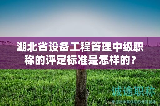 湖北省设备工程管理中级职称的评定标准是怎样的？