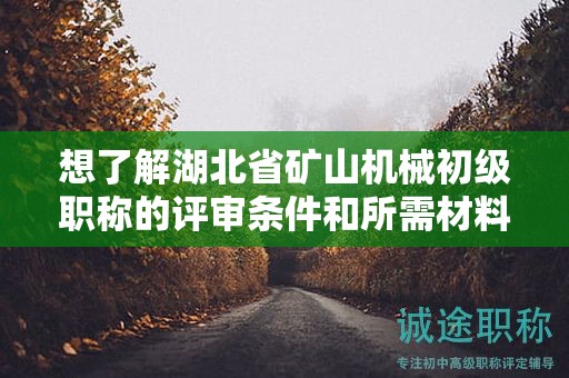想了解湖北省矿山机械初级职称的评审条件和所需材料？