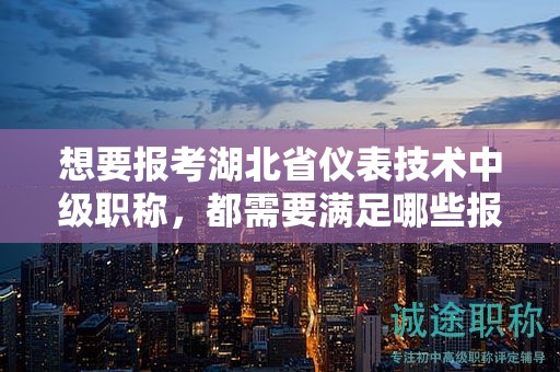 想要报考湖北省仪表技术中级职称，都需要满足哪些报考条件和要求？