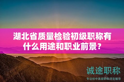 湖北省质量检验初级职称有什么用途和职业前景？