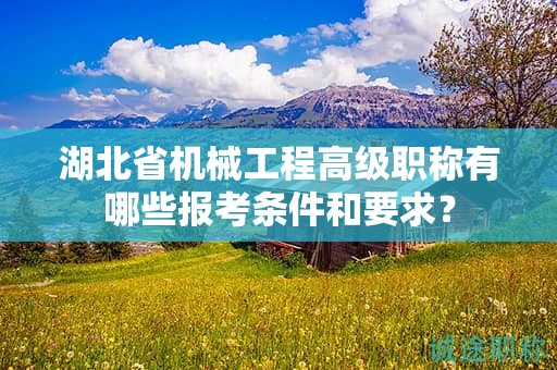 湖北省机械工程高级职称有哪些报考条件和要求？