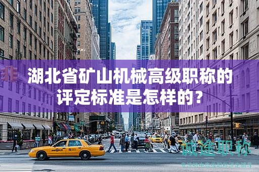 湖北省矿山机械高级职称的评定标准是怎样的？