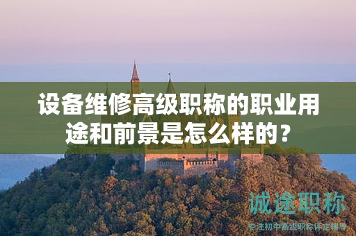 设备维修高级职称的职业用途和前景是怎么样的？