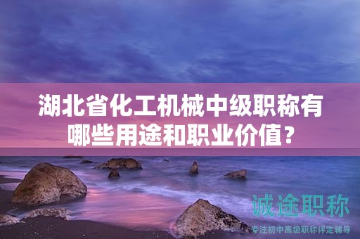 湖北省化工机械中级职称有哪些用途和职业价值？