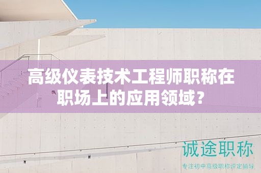 高级仪表技术工程师职称在职场上的应用领域？