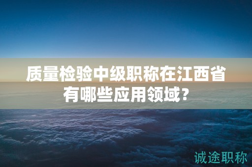 质量检验中级职称在江西省有哪些应用领域？