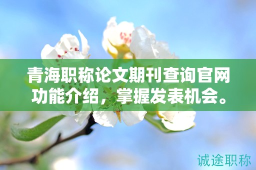青海职称论文期刊查询官网功能介绍，掌握发表机会。