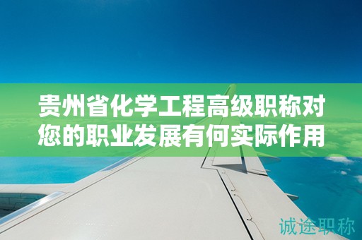 贵州省化学工程高级职称对您的职业发展有何实际作用？