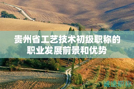 贵州省工艺技术初级职称的职业发展前景和优势