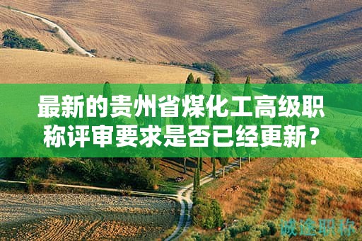 最新的贵州省煤化工高级职称评审要求是否已经更新？