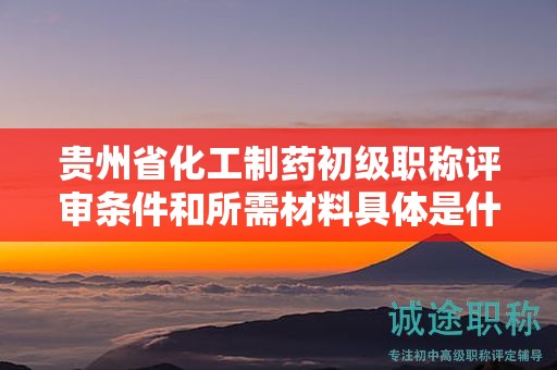 贵州省化工制药初级职称评审条件和所需材料具体是什么？