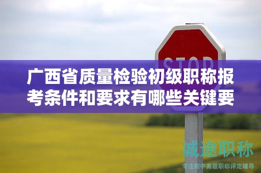 广西省质量检验初级职称报考条件和要求有哪些关键要素？如何准备？
