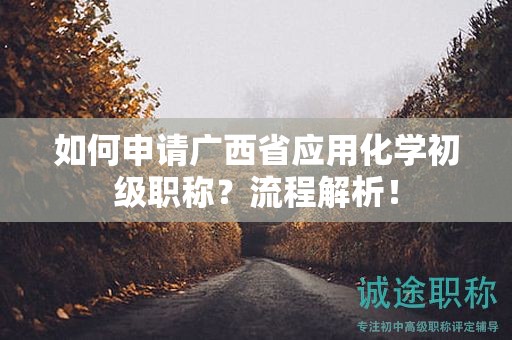 如何申请广西省应用化学初级职称？流程解析！