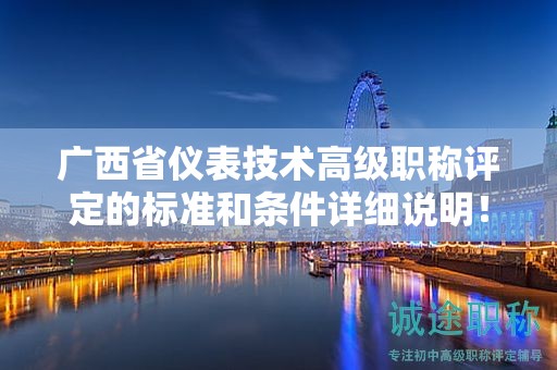 广西省仪表技术高级职称评定的标准和条件详细说明！