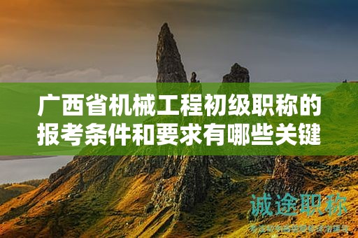 广西省机械工程初级职称的报考条件和要求有哪些关键要素？如何满足条件？