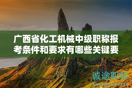 广西省化工机械中级职称报考条件和要求有哪些关键要素？如何满足条件？