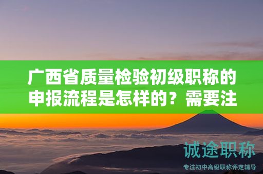 广西省质量检验初级职称的申报流程是怎样的？需要注意哪些事项？