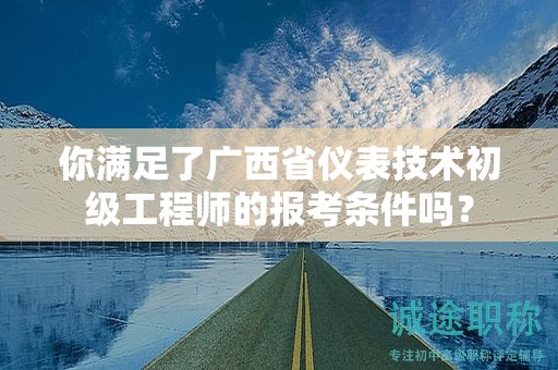 你满足了广西省仪表技术初级工程师的报考条件吗？