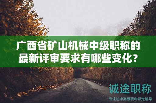 广西省矿山机械中级职称的最新评审要求有哪些变化？如何应对？