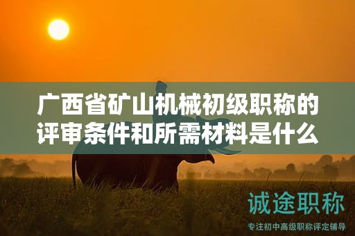 广西省矿山机械初级职称的评审条件和所需材料是什么？如何准备？