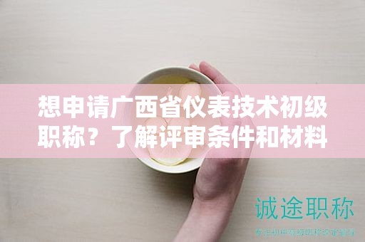 想申请广西省仪表技术初级职称？了解评审条件和材料要求。