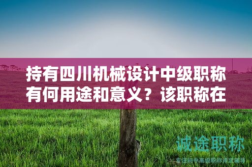 持有四川机械设计中级职称有何用途和意义？该职称在哪些方面具有应用价值？